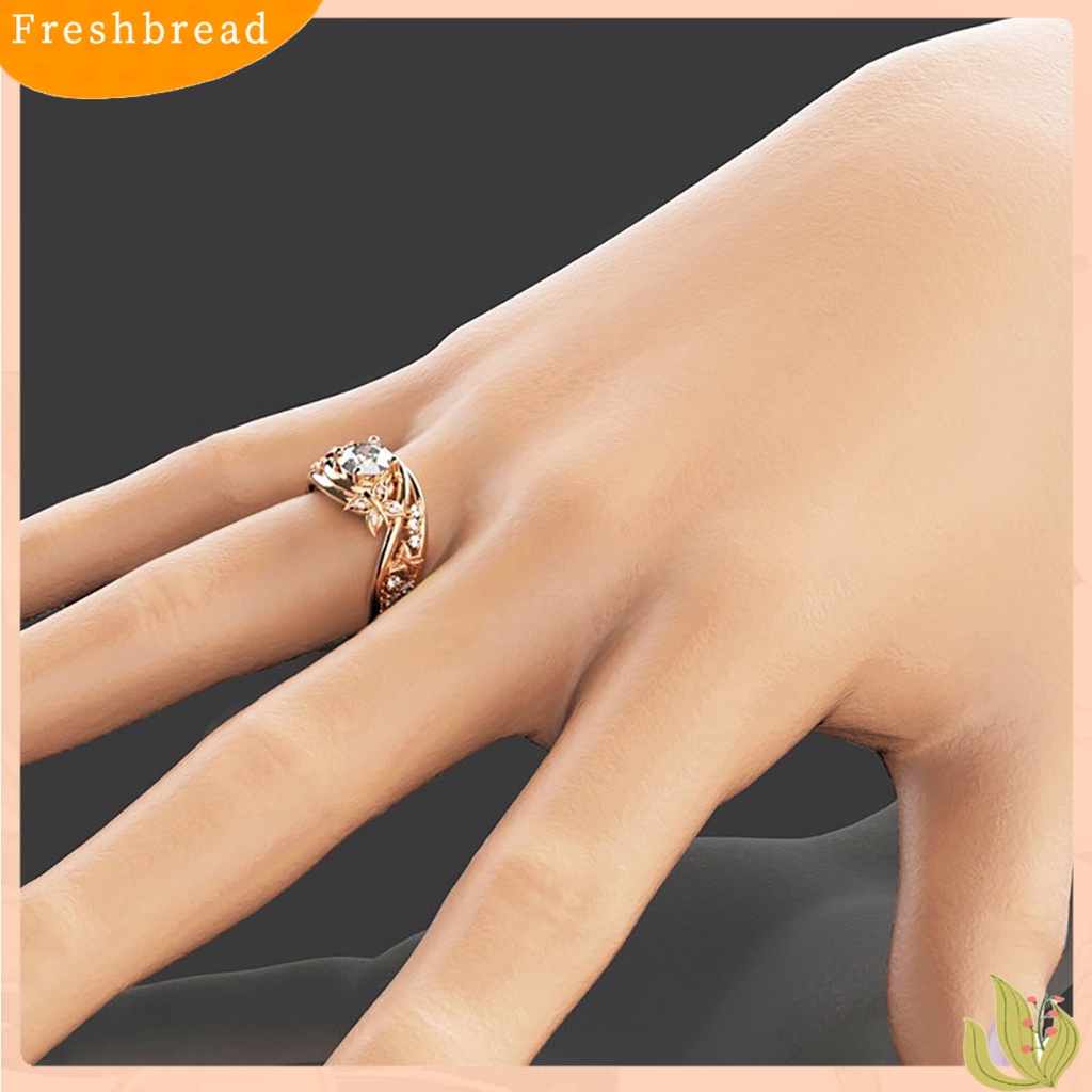 &lt; Freshbread &gt; Cincin Hollow out Desain Bentuk Kupu-Kupu Wanita Ladies Engagement Rings Jewelry Untuk Club
