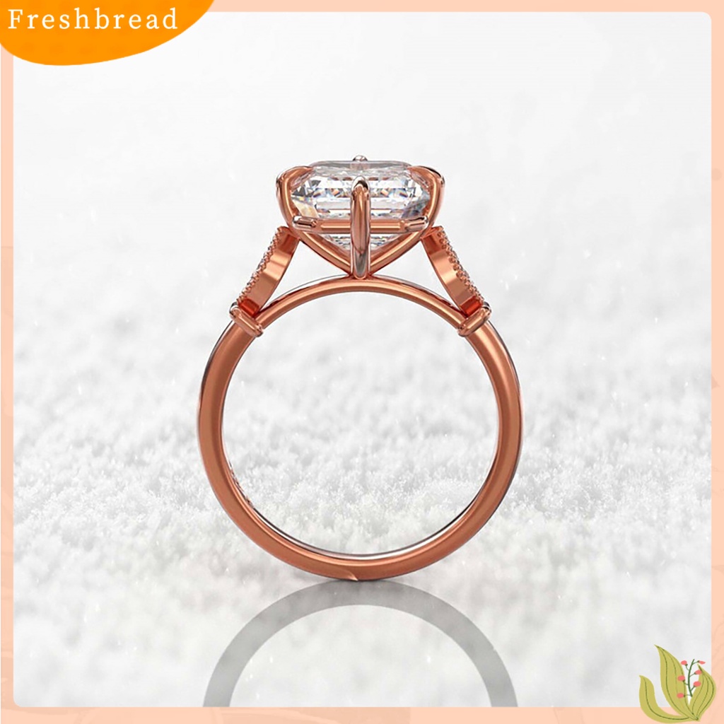 &lt; Freshbread &gt; Klasik Wanita Cincin Rose Gold Hias Kristal Imitasi Jari Cincin Perhiasan Aksesoris