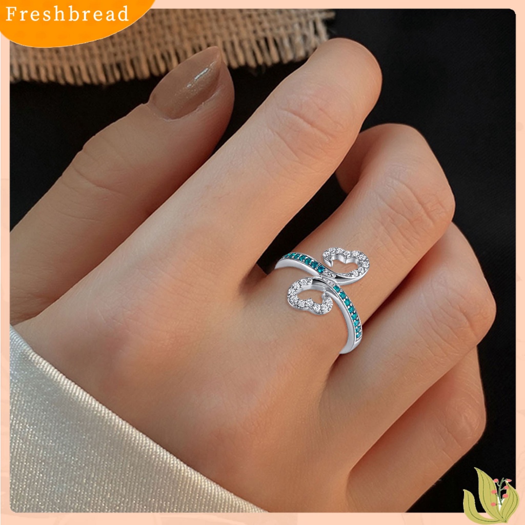 &lt; Freshbread &gt; 2Pcs/Set 8mm Lady Circlet Indah Paduan Mengkilap Berlian Imitasi Terang Buku Jari Cincin Hadiah