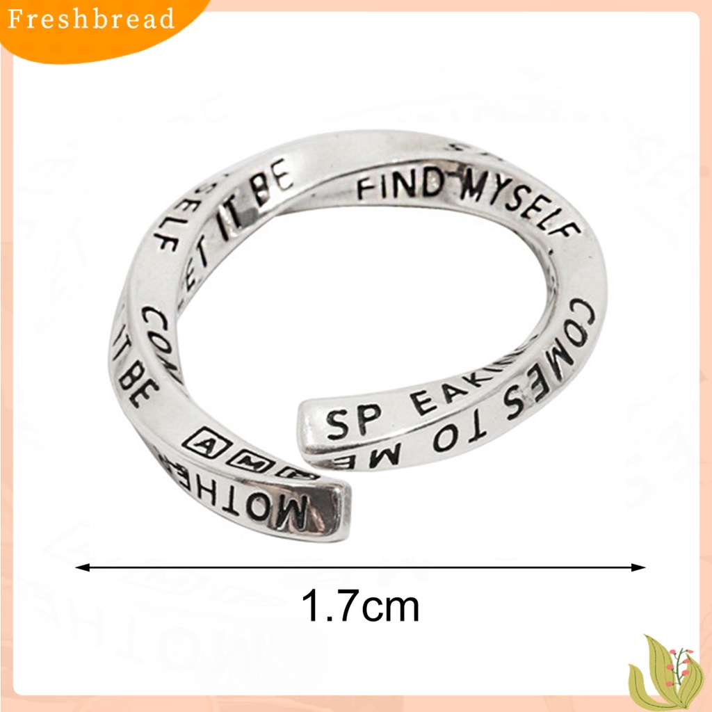 &lt; Freshbread &gt; 1Pc Cincin Huruf Inggris Simple Indah Sehari Hari Memakai Tembaga Memutar Tidak Teratur Wanita Ring Untuk Perjamuan