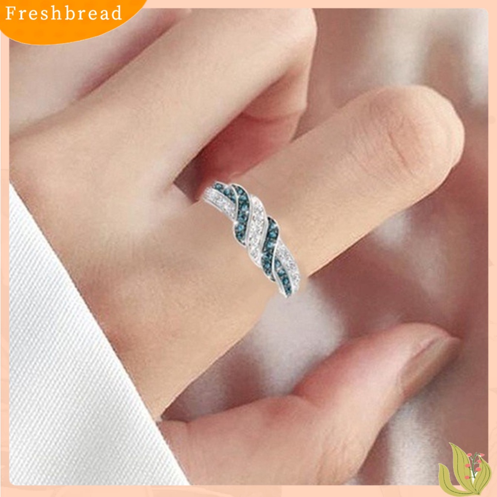 &lt; Freshbread &gt; Wanita Bersinar Berlian Imitasi Bertatahkan I Love You Huruf Cincin Pernikahan Perhiasan Hadiah