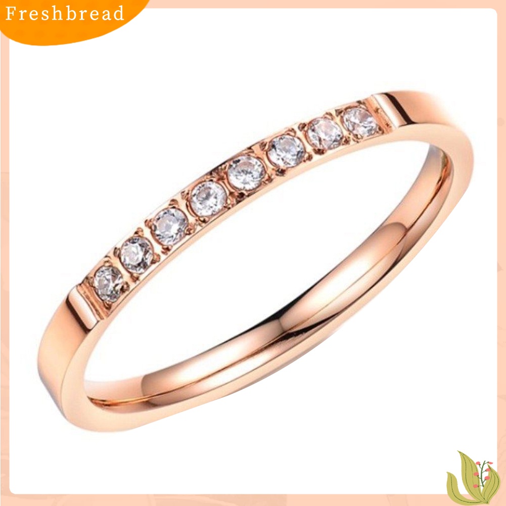 &lt; Freshbread &gt; Bling Baris Tunggal Berlian Imitasi Fashion Wanita Jari Cincin Pernikahan Pertunangan Perhiasan