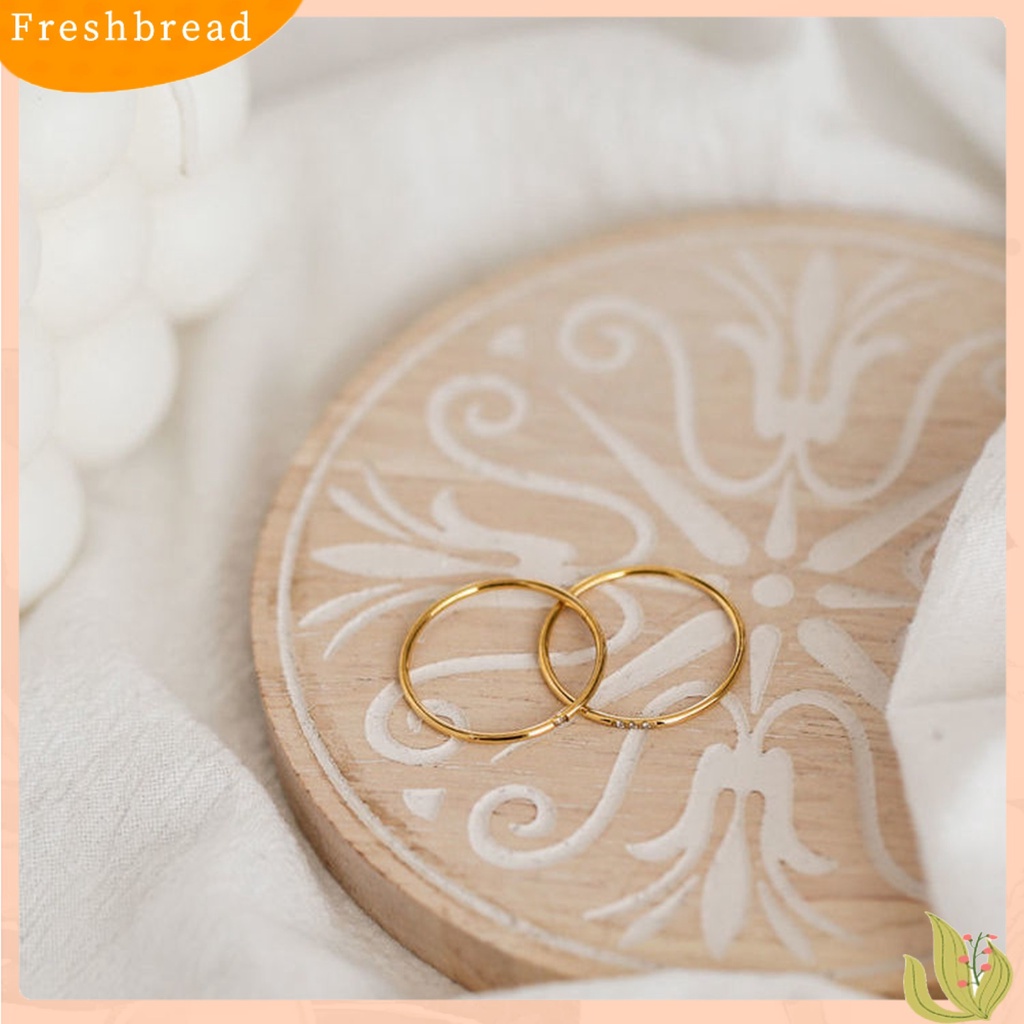 &lt; Freshbread &gt; Cincin Wanita Warna Hidup Tahan Karat Titanium Steel Wanita Upacara Pernikahan Cincin Berkilau Untuk Perempuan