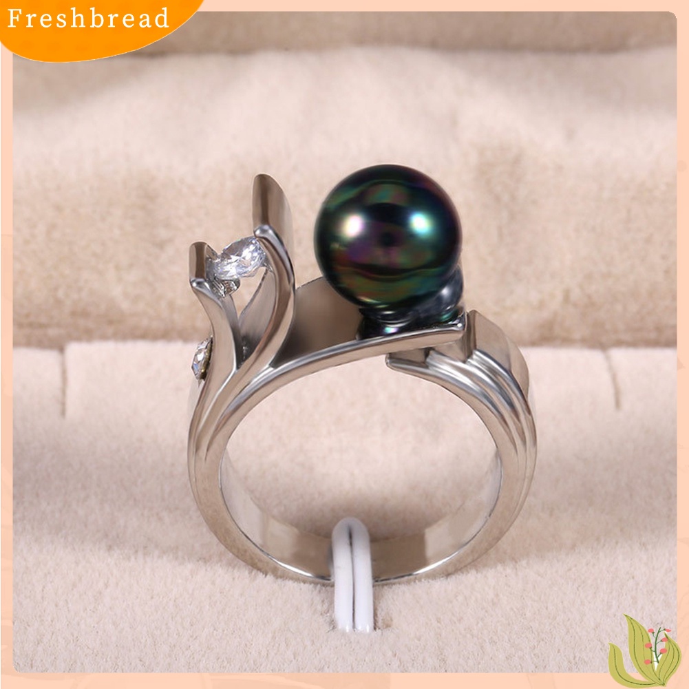 < Freshbread > Fashion Wanita Mutiara Imitasi Geometris Jari Cincin Pernikahan Pertunangan Perhiasan Hadiah
