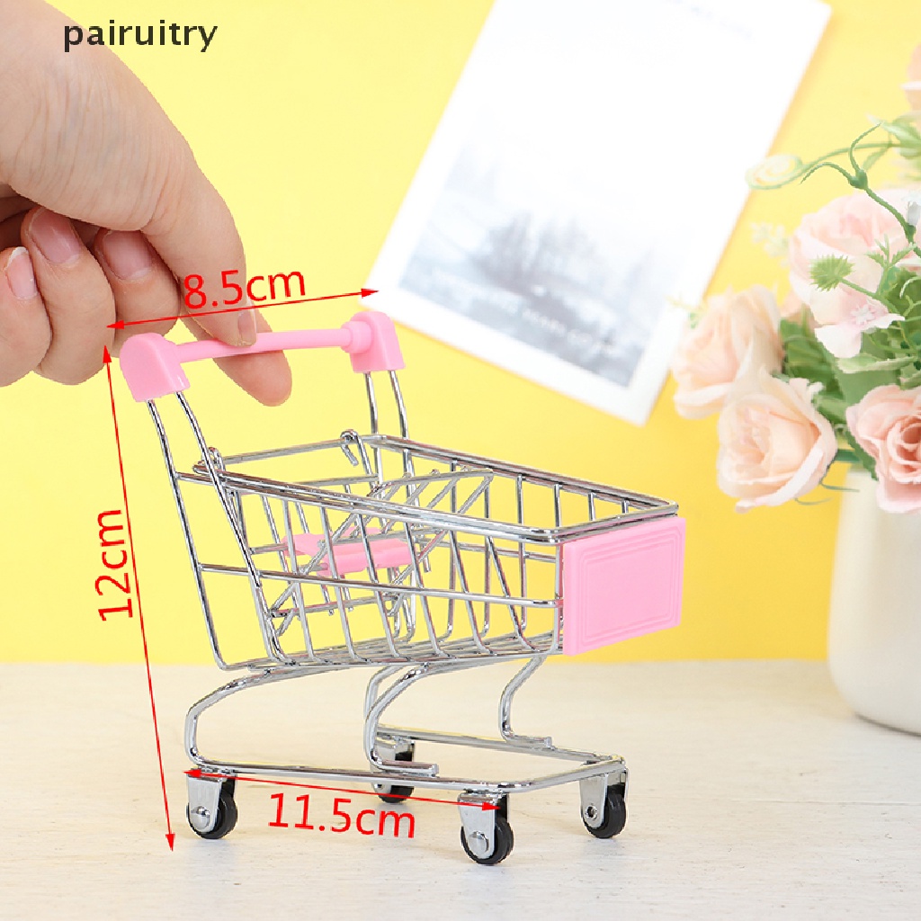 Prt 1pcs Keranjang Belanja Mini Supermarket Handcart Keranjang Belanja Penyimpanan Mainan PRT