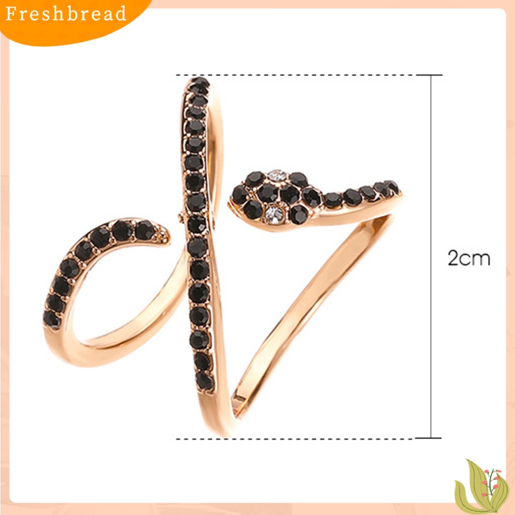 &lt; Freshbread &gt; Wanita Bentuk Ular Sederhana Adjustable Punk Jari Cincin Perhiasan Aksesori