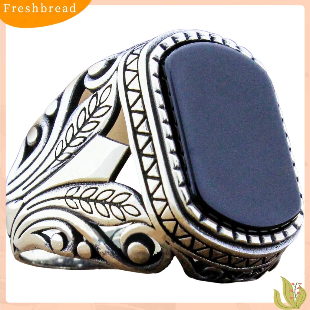 &lt; Freshbread &gt; Pria Cincin Pola Kuno Vintage Logam Ukiran Pesta Trendi Punk Zirkon Cincin Perhiasan Pernikahan