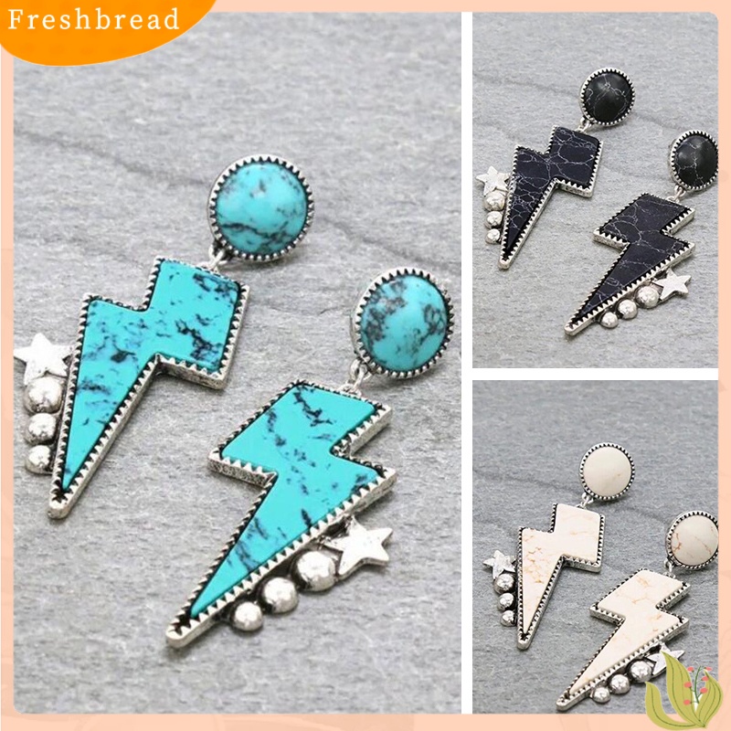 &lt; Freshbread &gt; 1pasang Anting Pejantan Gaya Etnik Geometris Berlebihan Bohemian Hiasan Telinga Kilau Cerah Wanita Berujung Lima Anting Bintang Aksesoris Pakaian