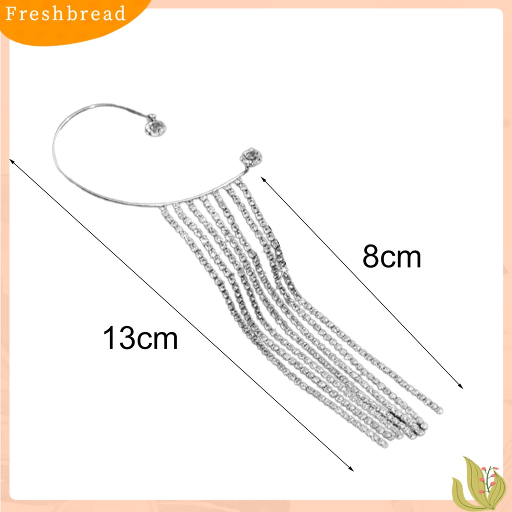 &lt; Freshbread &gt; 1Pc Klip Anting Jumbai Berlian Imitasi Lady Simple Electroplating Ear Cuff Untuk Pernikahan