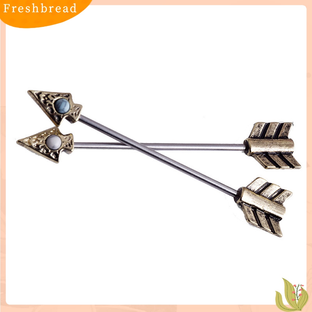 &lt; Freshbread &gt; Retro Panah Perancah Industri Bar Telinga Tulang Rawan Helix Barbel Piercing Perhiasan