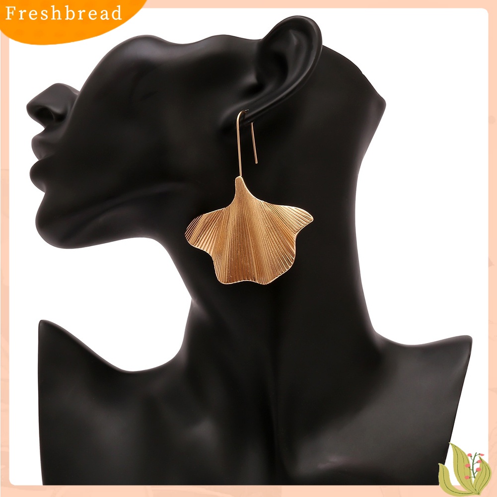 &lt; Freshbread &gt; Wanita Ginkgo Daun Menjuntai Drop Geometris Kait Anting Pernyataan Perhiasan Pesta