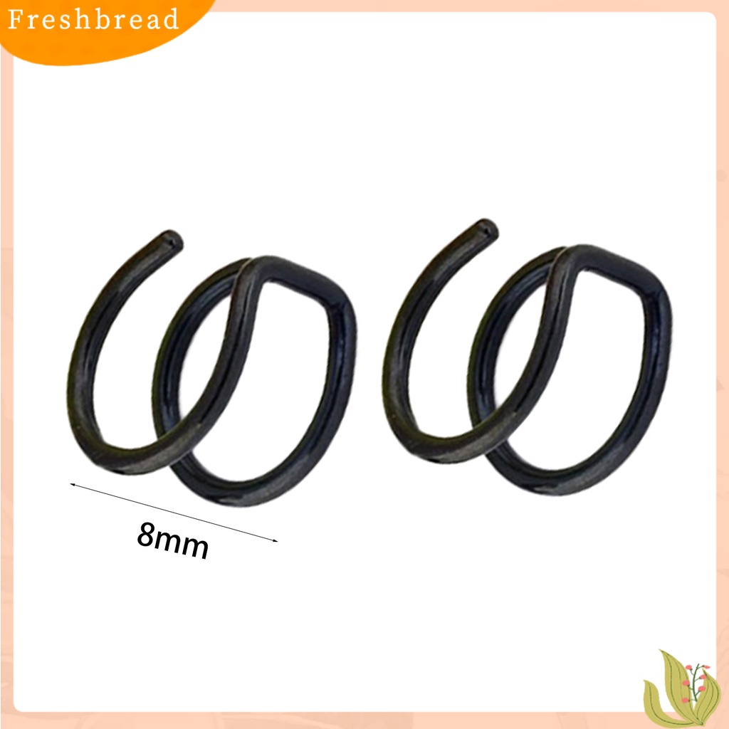 &lt; Freshbread &gt; Ear Clip Cuff Keren Non Piercing Anting Tulang Rawan Palsu Stainless Steel 2baris Untuk Bar