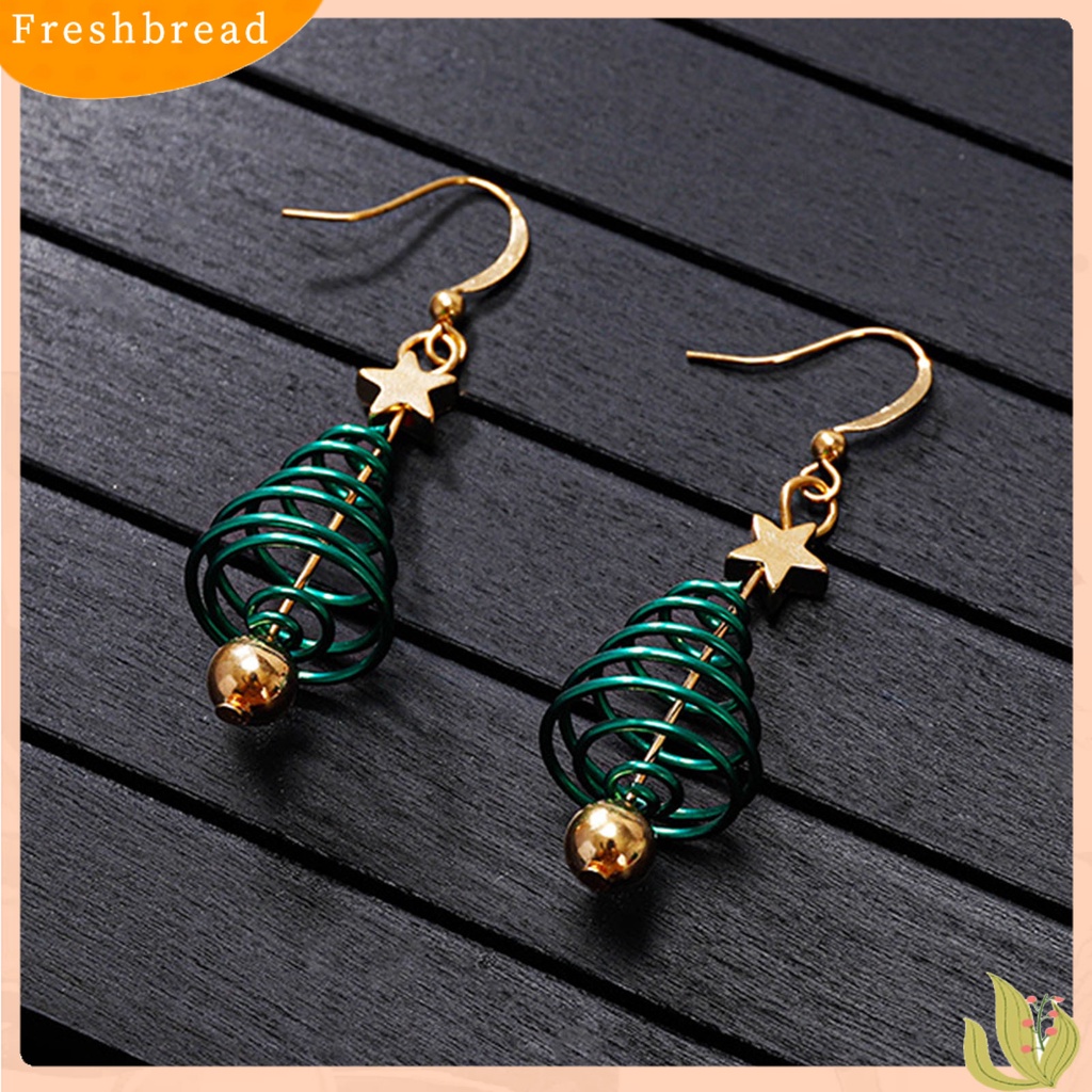 &lt; Freshbread &gt; 1pasang Anting Drop Motif Pohon Natal Anting Menjuntai Wanita Logam Nyaman Untuk Pernikahan