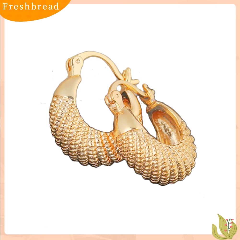 &lt; Freshbread &gt; Fashion Golden/Perak Disepuh Hoop Besar Lingkaran Bulat Anting Wanita Perhiasan Hadiah