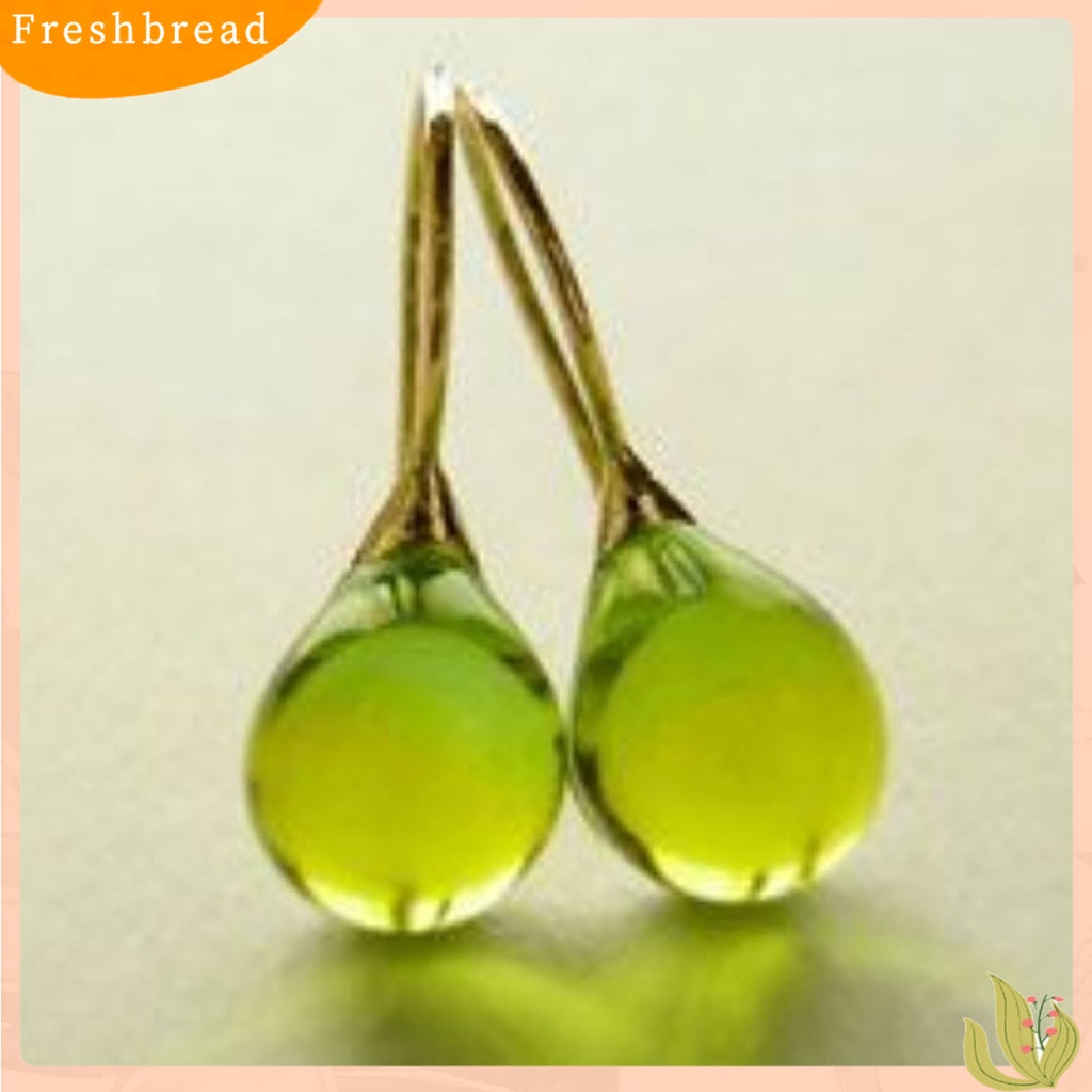 &lt; Freshbread &gt; 1pasang Anting Kait Perhiasan Berlian Imitasi Geometris Bentuk Oval Anting Drop Tahan Lama Untuk Pernikahan