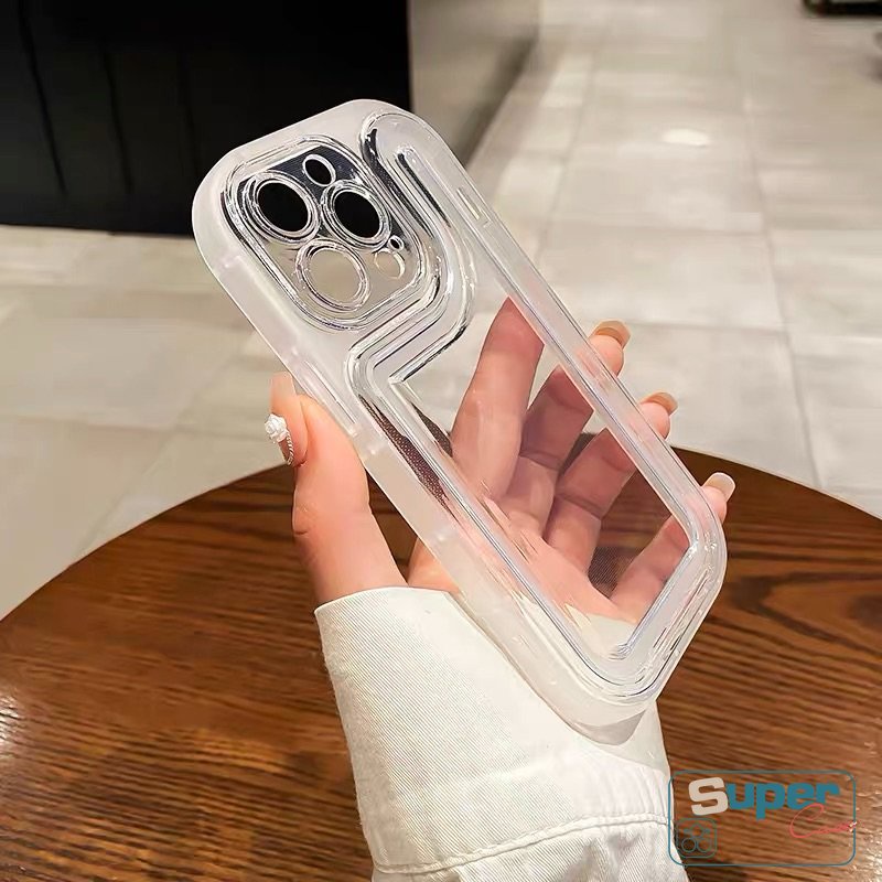 Simple Bening Mewah Penebalan Shock Resistant Phone Case Kompatibel Untuk iPhone 7plus XR 11 13 12 14 Pro 7 8 Plus MAX X XS MAX SE 2020 Silicon Shockproof Bumper Soft Cover