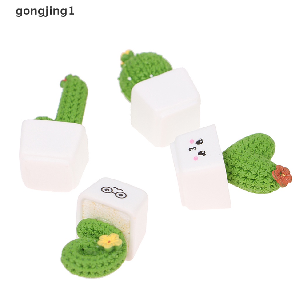 Ggg 4PcsCactus Shaped Hiasan Dekorasi Prop Kaktus Tanaman Pot Decor ID