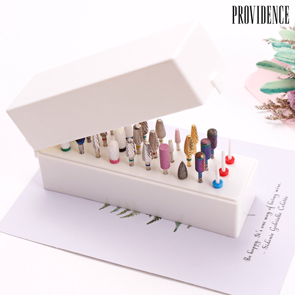 Providence Stand Kepala Gerinda Kapasitas Besar Tahan Debu Multi-Lubang Tetap Rapi Anti Gesekan 30slot Mata Bor Kuku Brush Storage Holder Nail Salon Supply