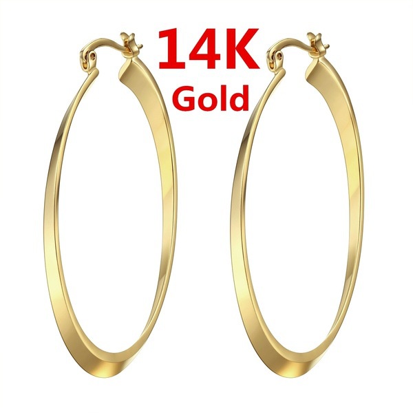 Goldkingdom Aksesoris Perhiasan Fashion Ready Stock Anting Lapis Emas Berlebihan Anting Kebesaran Dengan Anting Jepit