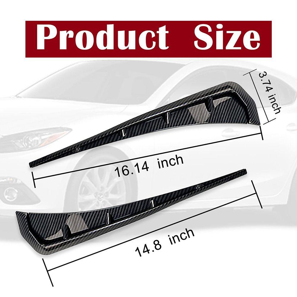 POPULAR 2pcs Fender Mobil Ventilasi Samping Auto Exterior Aksesoris Lubang Intake Hias Spoiler Hitam