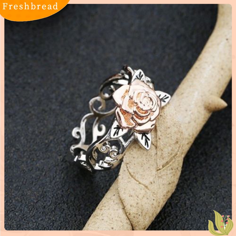 {In Stock} Retro Wanita Bunga Mawar Kerawang Ukir Jari Cincin Pesta Perhiasan Hadiah Ulang Tahun