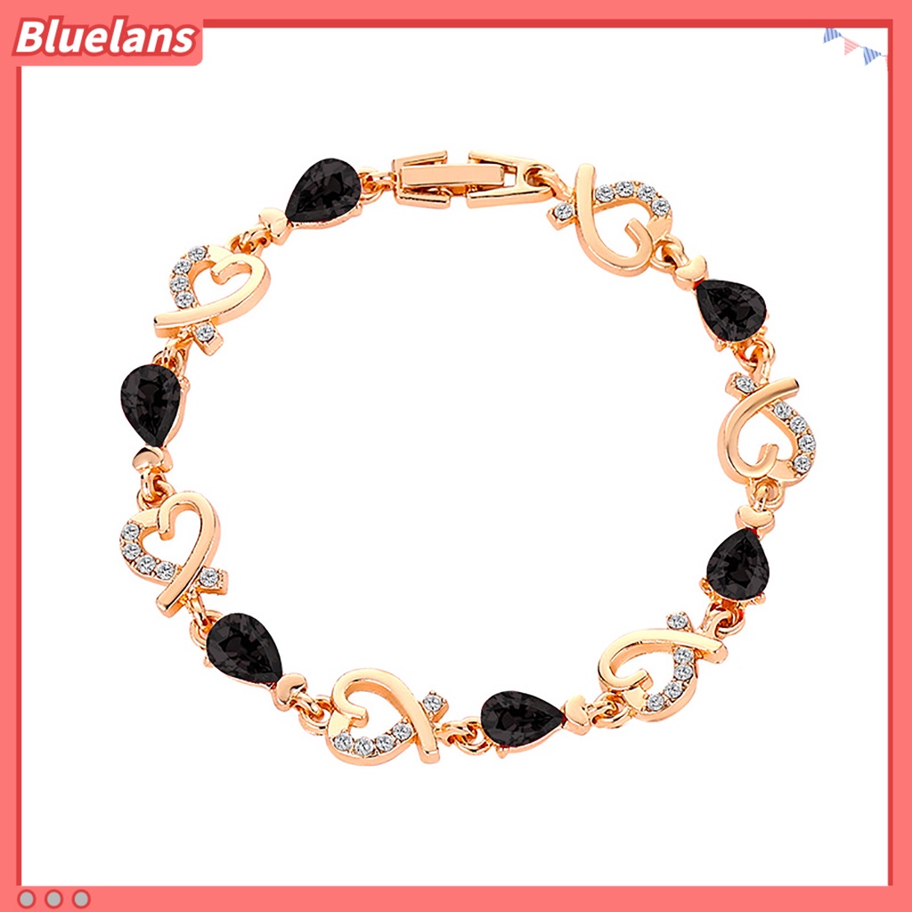 {In Stock} Wanita Modis Berongga Bentuk Hati Liontin Bangle Gelang Pesta Pergelangan Tangan Perhiasan