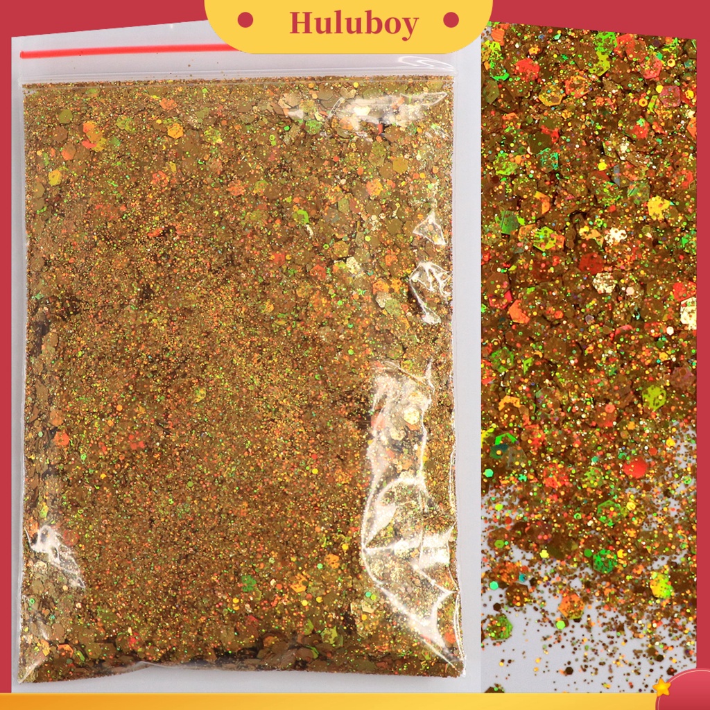 {In Stock} 50g Kuku Glitter Bubuk Manicure Sequin DIY Nail Art Ukuran Campur Berwarna Dekorasi Kuku Manicure Glitter Flake Perlengkapan Kuku