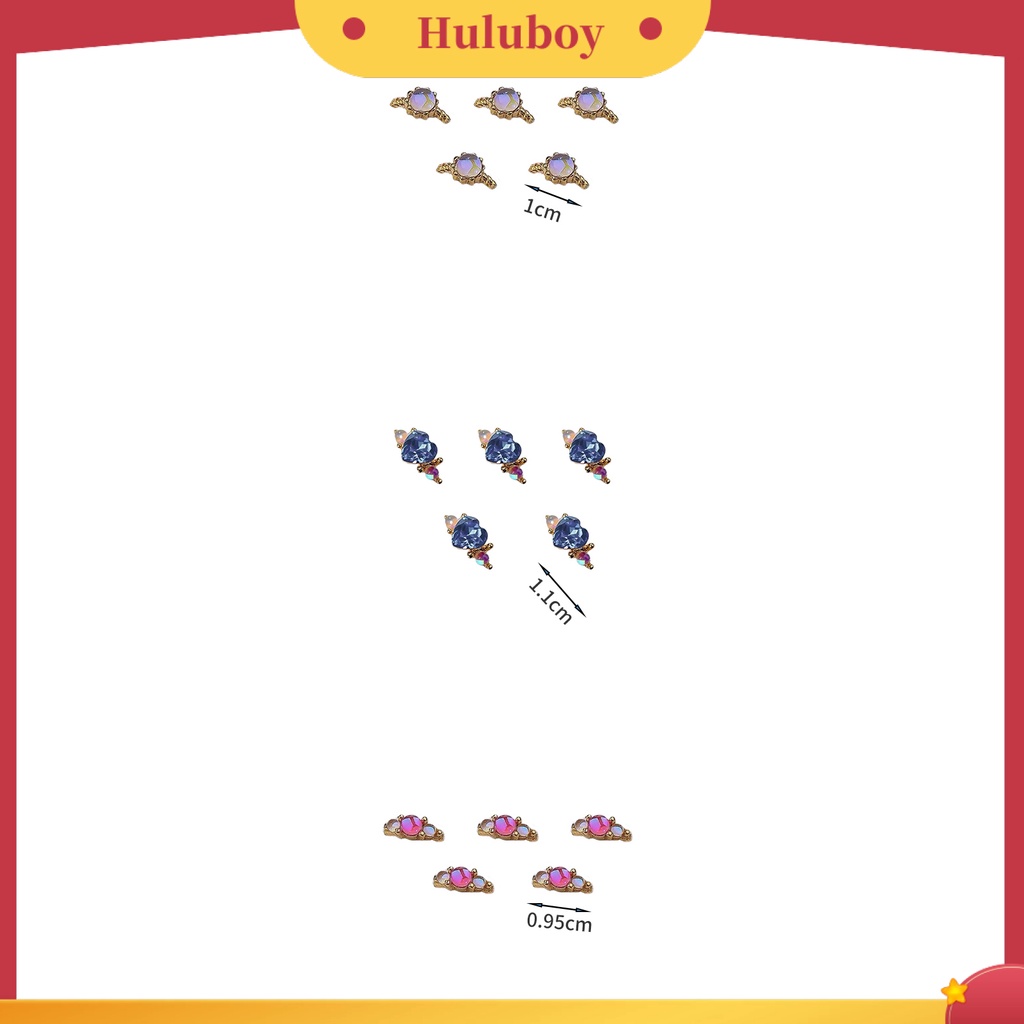 {In Stock} 5Pcs Kuku Berlian Imitasi Bersinar Stunning Efek Visual Tiga Dimensi Tidak Jatuh DIY Gloss Tinggi Mempesona Kuku Ornamen Paduan Desain Manicure Perlengkapan Kuku