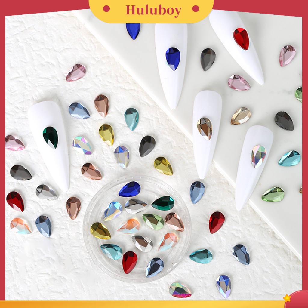 {In Stock} 50Pcs Manicure Berlian Palsu Bersinar Tiga Dimensi Flat Bottom DIY Sparkling Fat Drop Nail Art Irregular Nail Rhinestones Untuk Wanita
