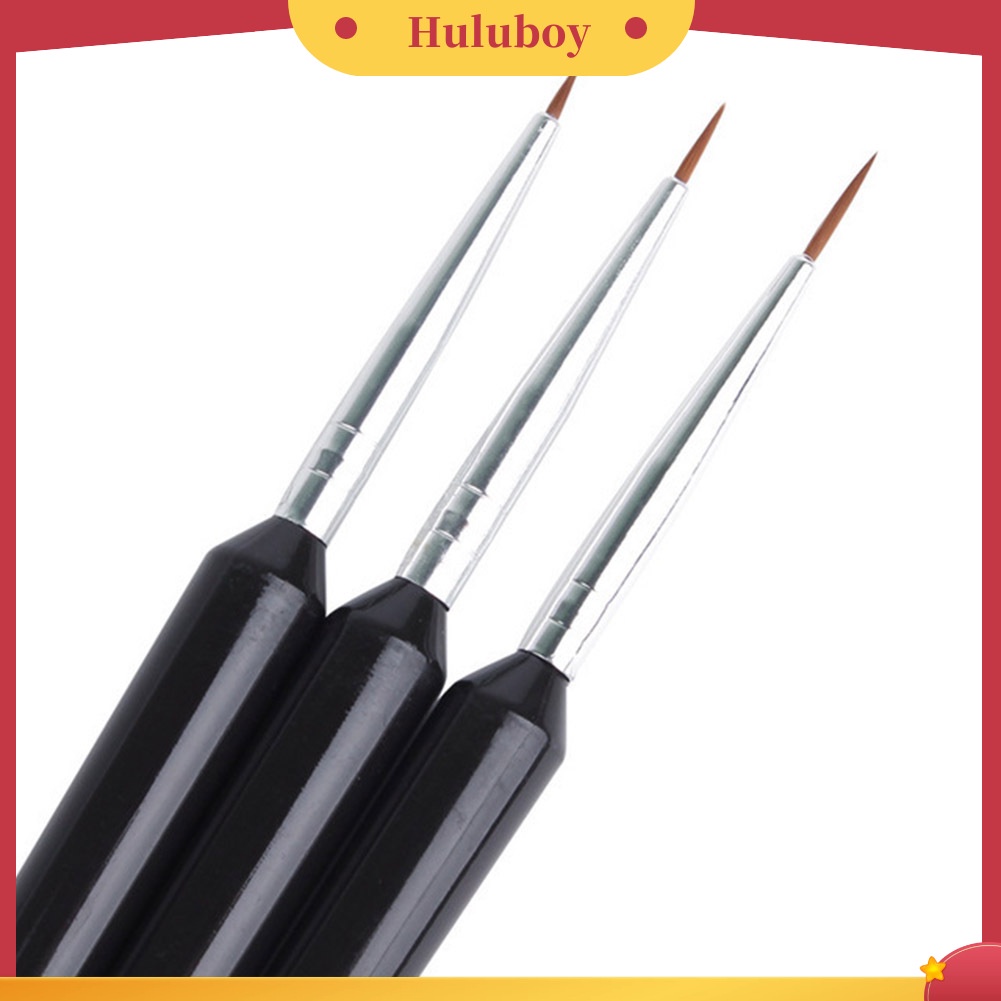 {In Stock} 3Pcs Kuas Lukisan Nail Art Kait Garis Tarik Bunga Pen Gel Extension