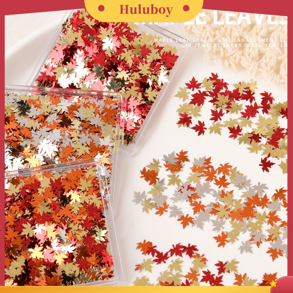 {In Stock} 1kotak Paku Sequin Super Tipis Mini Multi-Warna Aneka Halus DIY Nail Art Sparkling Maple Leaf Manicure Glitters Dekorasi Untuk Salon Kuku