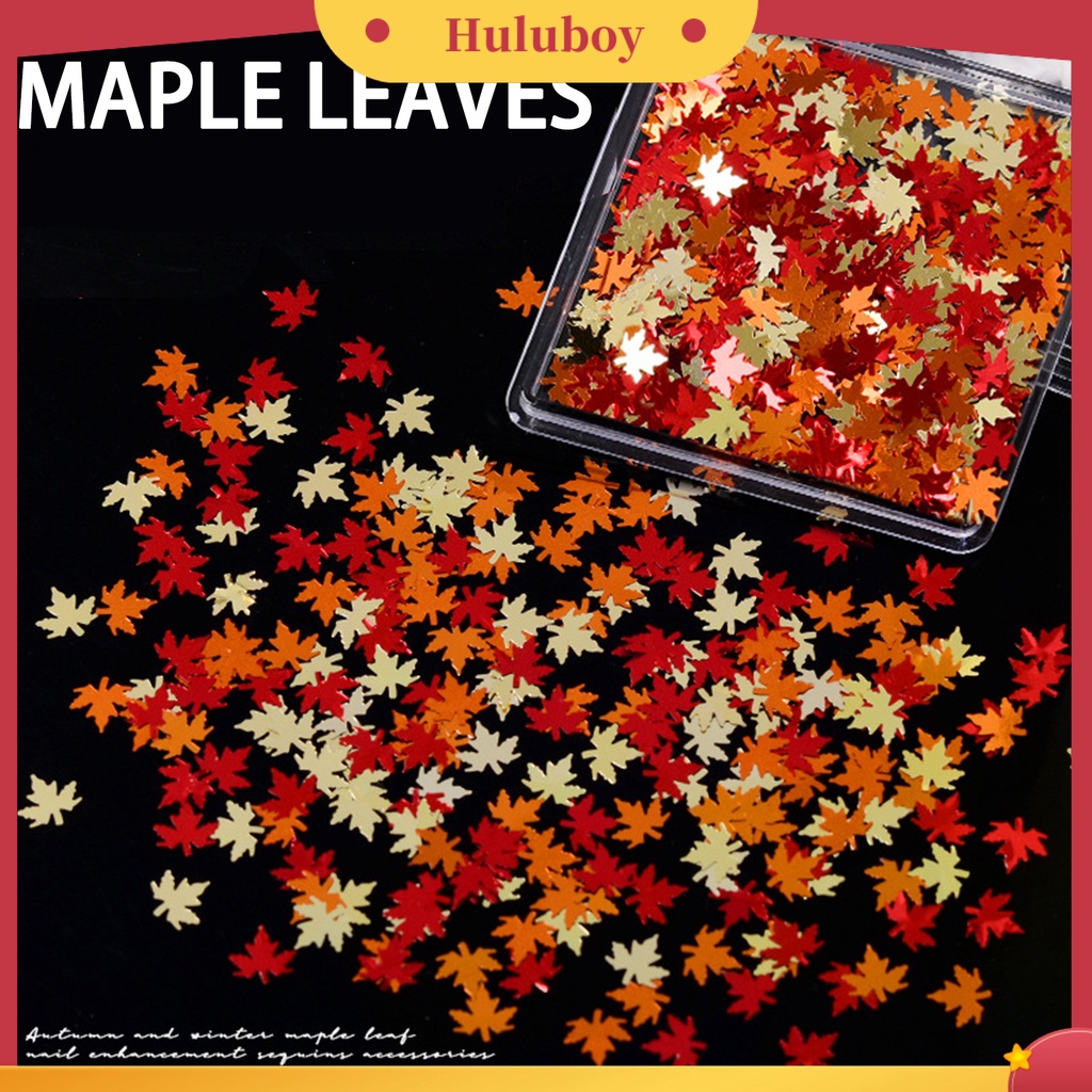 {In Stock} 1kotak Paku Sequin Super Tipis Mini Multi-Warna Aneka Halus DIY Nail Art Sparkling Maple Leaf Manicure Glitters Dekorasi Untuk Salon Kuku