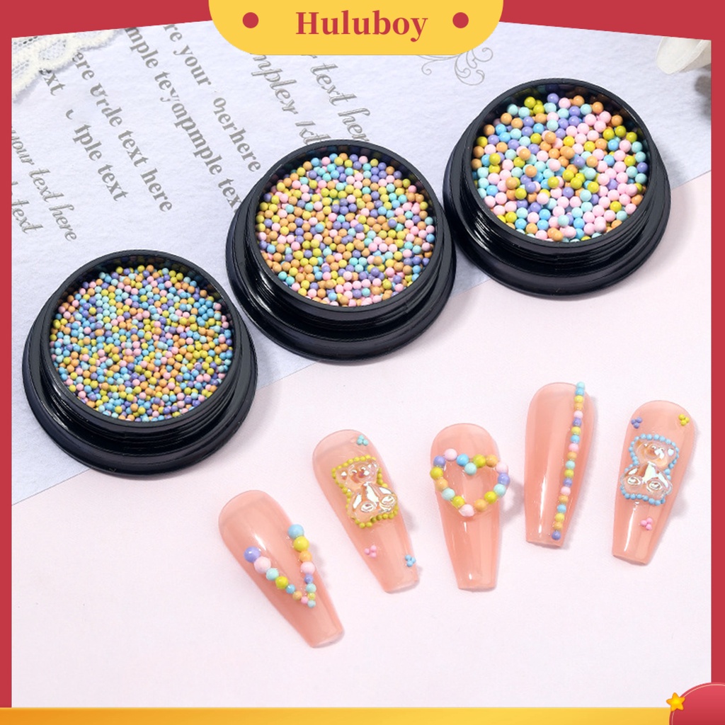 {In Stock} 1kotak Hiasan Kuku Bulat Warna Hidup Permukaan Halus Mudah Diterapkan Aplikasi Lebar Hias Alloy 3D Manik-Manik Longgar Pesona Kuku Desain Manicure Untuk Salon Kuku