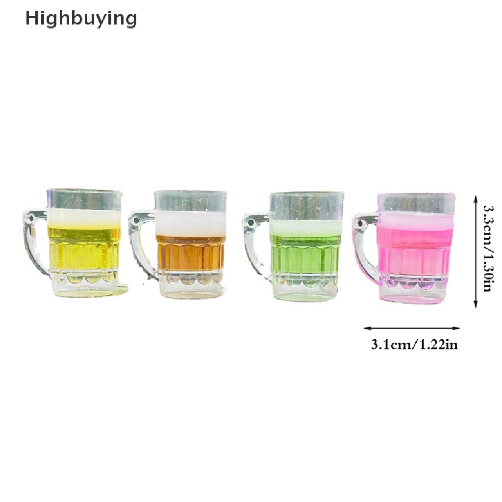 Hbid 5pcs Fluorescence Beer Mug Dekorasi Kamar Ornamen DIY Miniatur Dekorasi Lanskap Aksesoris Glory