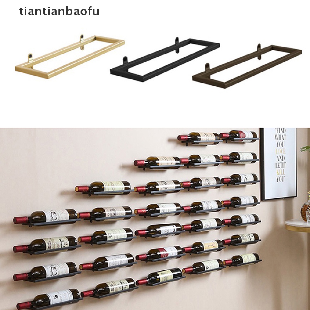[tiantianbaofu] 1pc Rak Anggur Bar Yang Dipasang Di Dinding Tempat Aksesoris Display Besi Penyangga Rak Butik