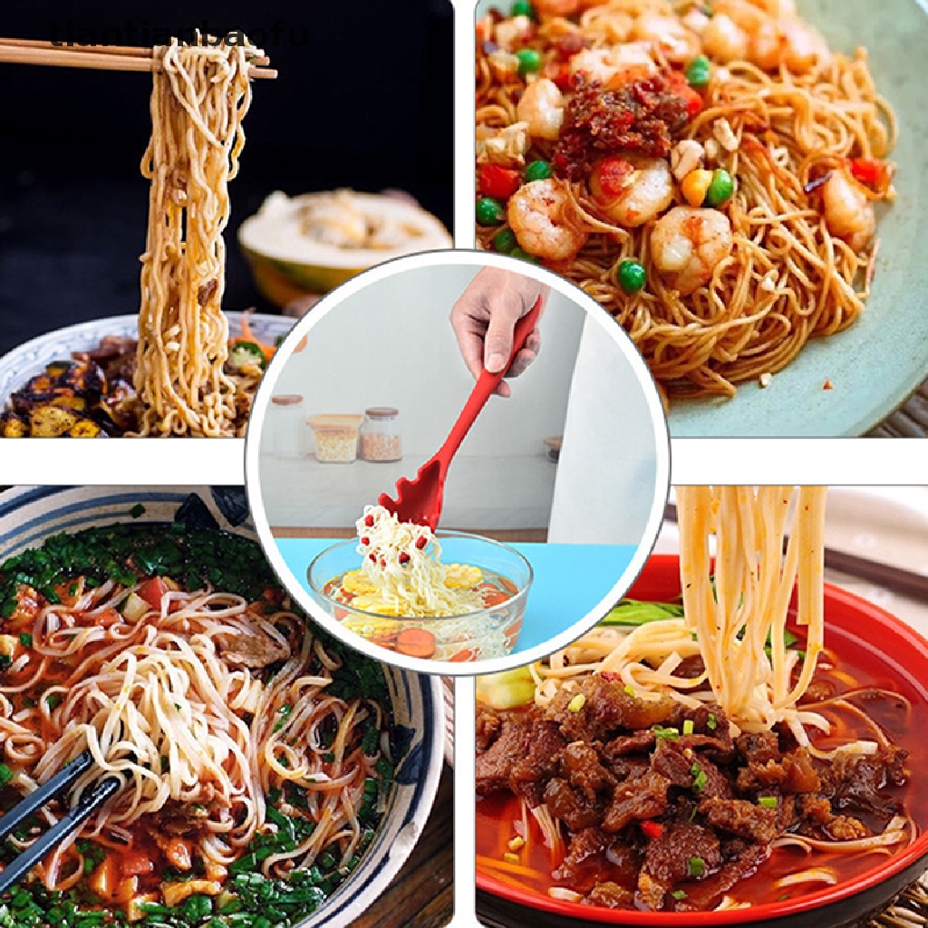 [tiantianbaofu] 1pc Sendok Mie Pasta Silikon Pasta Scoop Colander Noodle Paychecks Ladle Boutique