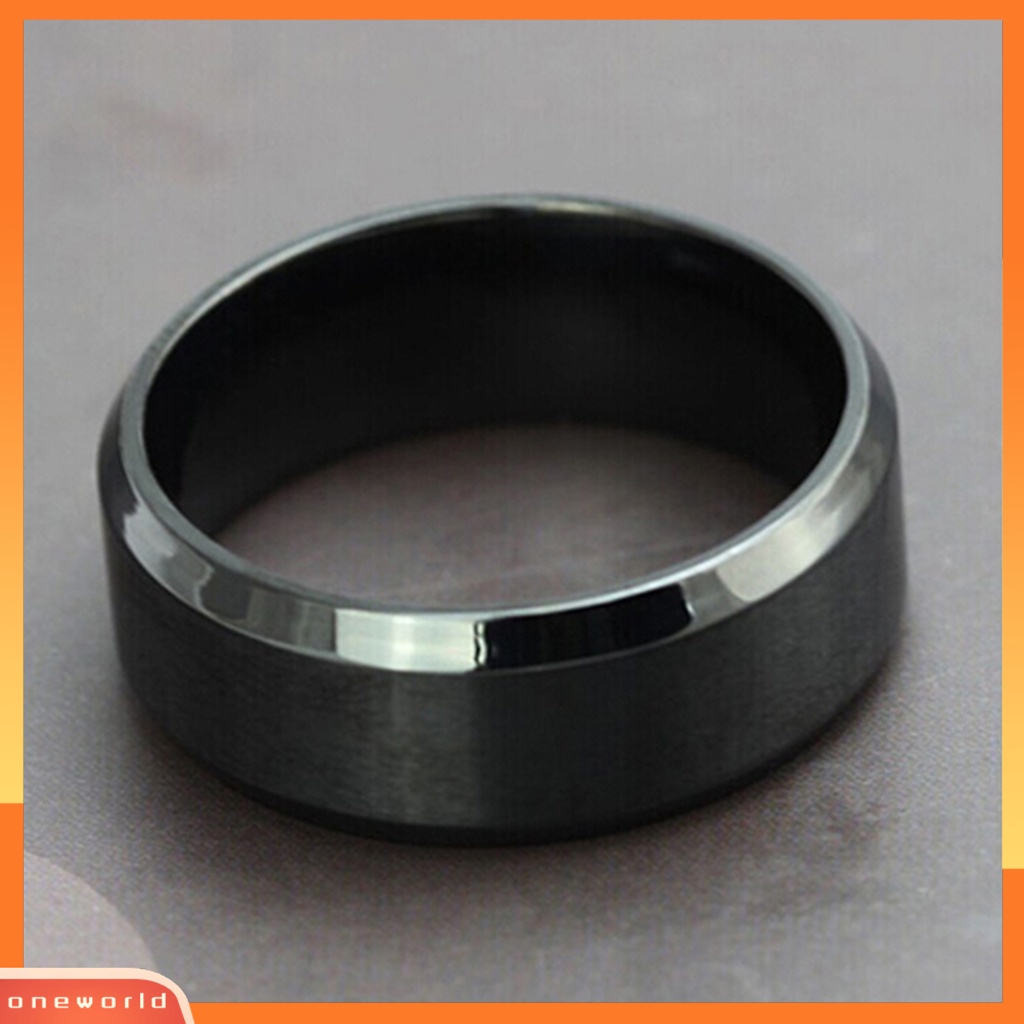 {oneworld} Cincin Punk Keren Nyaman Dipakai Cincin Pita Lebar Baja Titanium Kreatif Sederhana Untuk Cocktail Bar Club