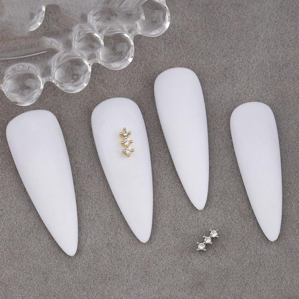 Needway Kuku Ornamen 3D DIY Mutiara Bentuk Geometris Berlian Imitasi Diamond Insert Manicure Charms