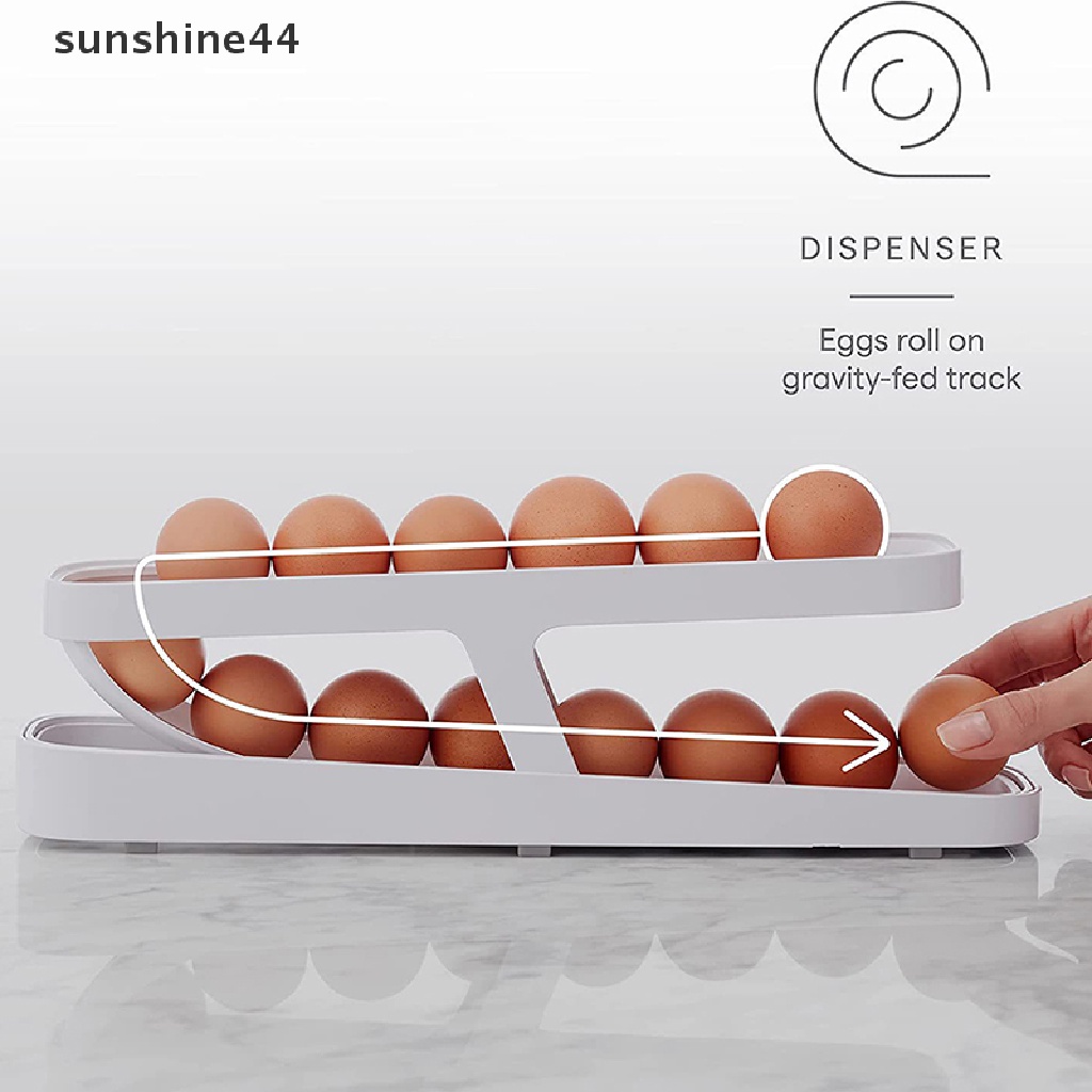 Sunshine Rolldown Kulkas Dispenser Telur Egg Storage Box Kulkas Organizer ID