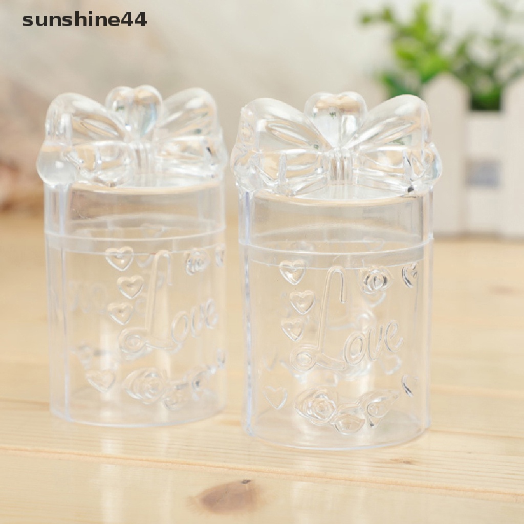 Sunshine Kotak Permen Transparan Plastik Dengan Tutup Candy Gift Packaging Jewelry Candy Storage Box Hadiah Sovenir Pernikahan Party Box Container Dekorasi Rumah ID