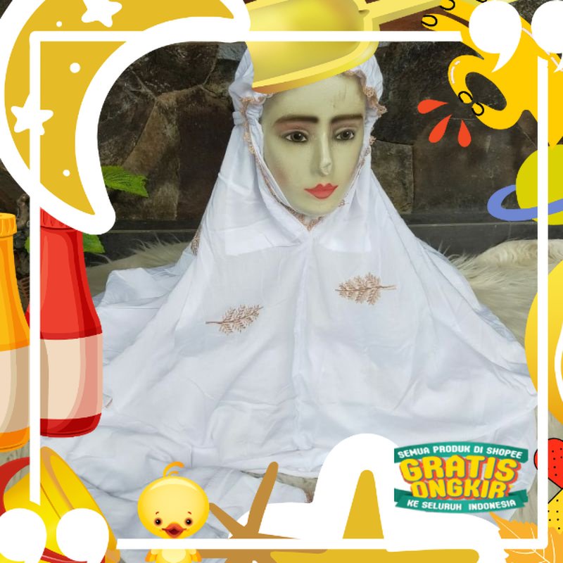 (COD) mukena Lajuran rayon bordir cemara/ Trendy Slick