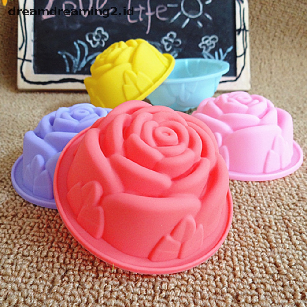 (hot) 1pc Rose Cake Baking Cetakan Silikon Coklat DIY Membuat Es Krim Baking Pastry//