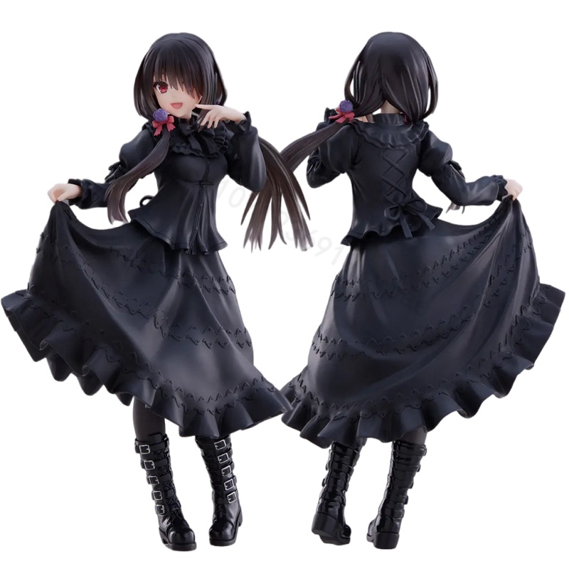 20cm DATE ALIVE IV Anime Figure Kawaii Tokisaki Kurumi Action Figure Gaun Hitam Model Koleksi Gadis Cantik Mainan Boneka