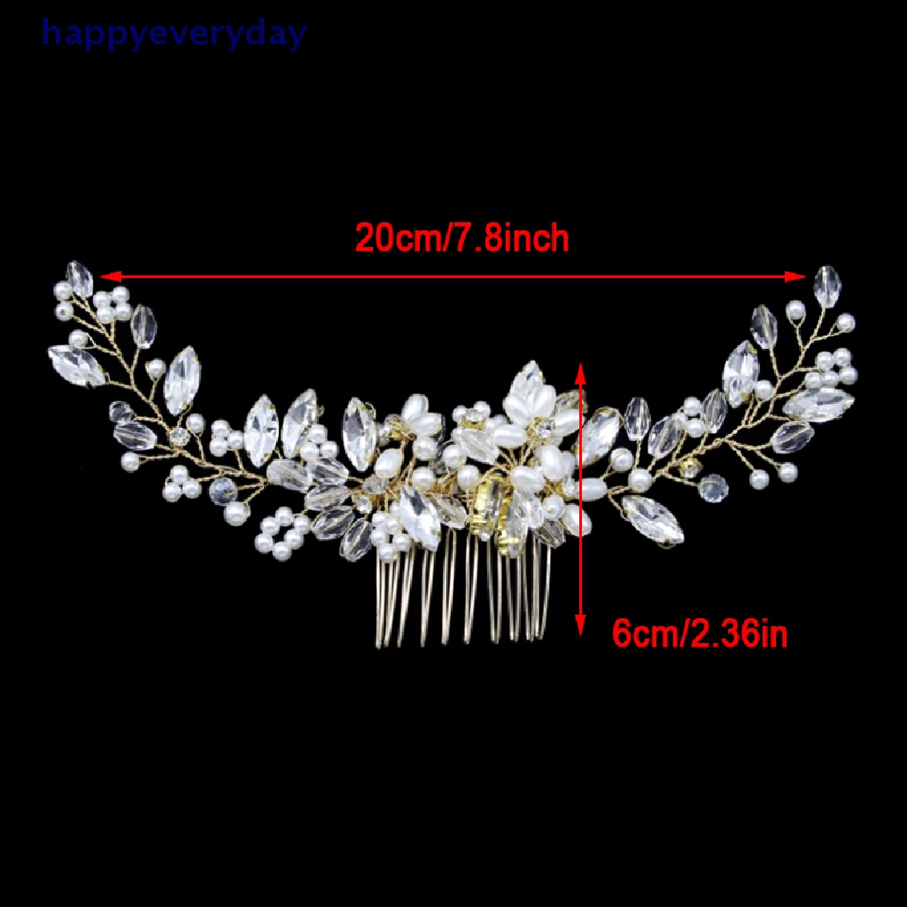 [happy] Sisir Rambut Pengantin Bridal Mewah Wedding Pearl Bead Clip Tiara Headband New [ID]