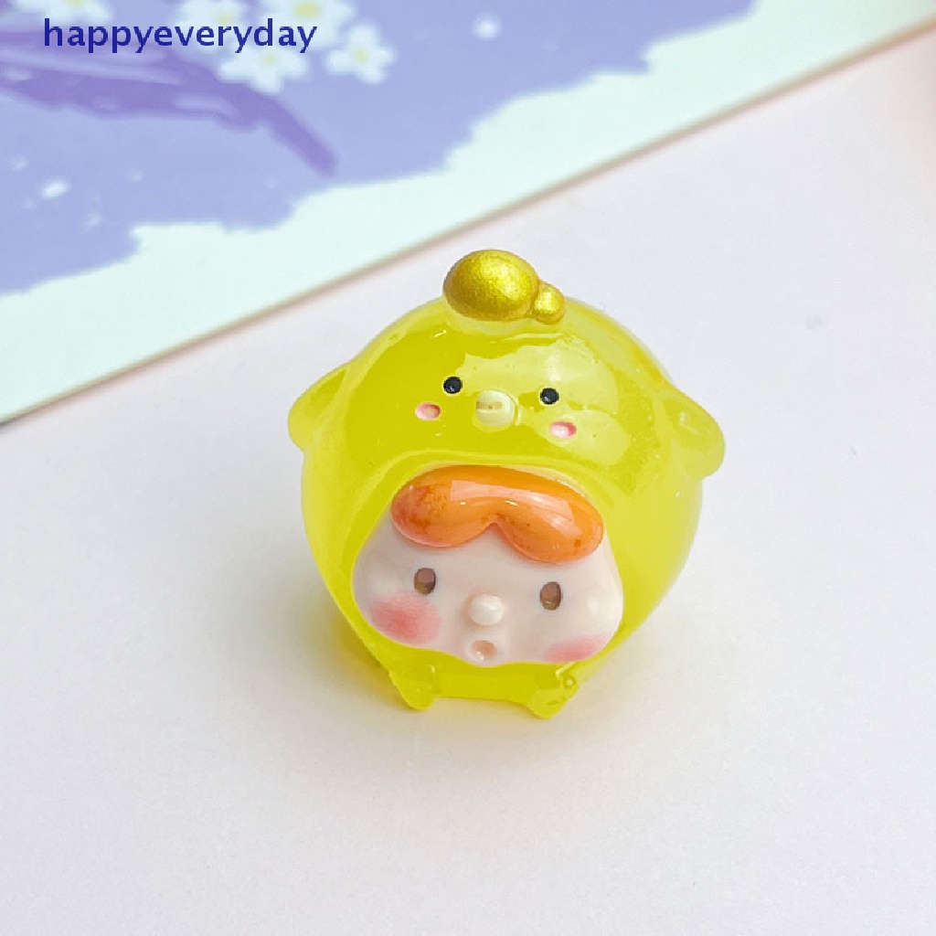 [happy] Kawaii Mini 2cm Resin Bercahaya Kartun Tanda Zodiak Cina Miniatur Patung [ID]