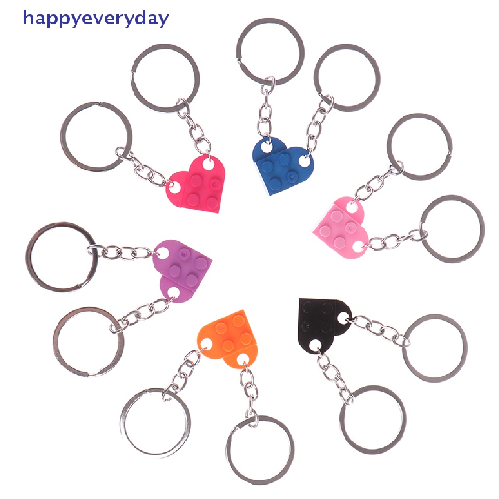 [happy] 2pcs Gantungan Kunci Bata Cinta Hati Lucu Untuk Pasangan Persahabatan Hadiah Perhiasan Ulang Tahun [ID]