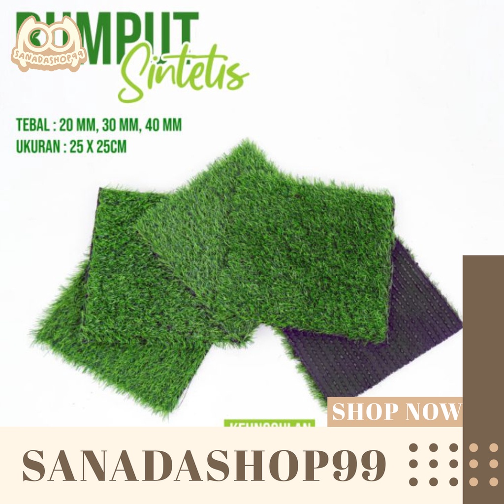 RUMPUT SINTETIS SWISS UKURAN 25x25cm KETEBALAN 20mm 30mm 40mm - KARPET RUMPUT SINTETIS - RUMPUT SINT
