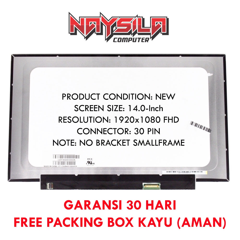 LCD LED 14.0 SLIM 30PIN SMALL NO BRACKET FHD (1920x1080)