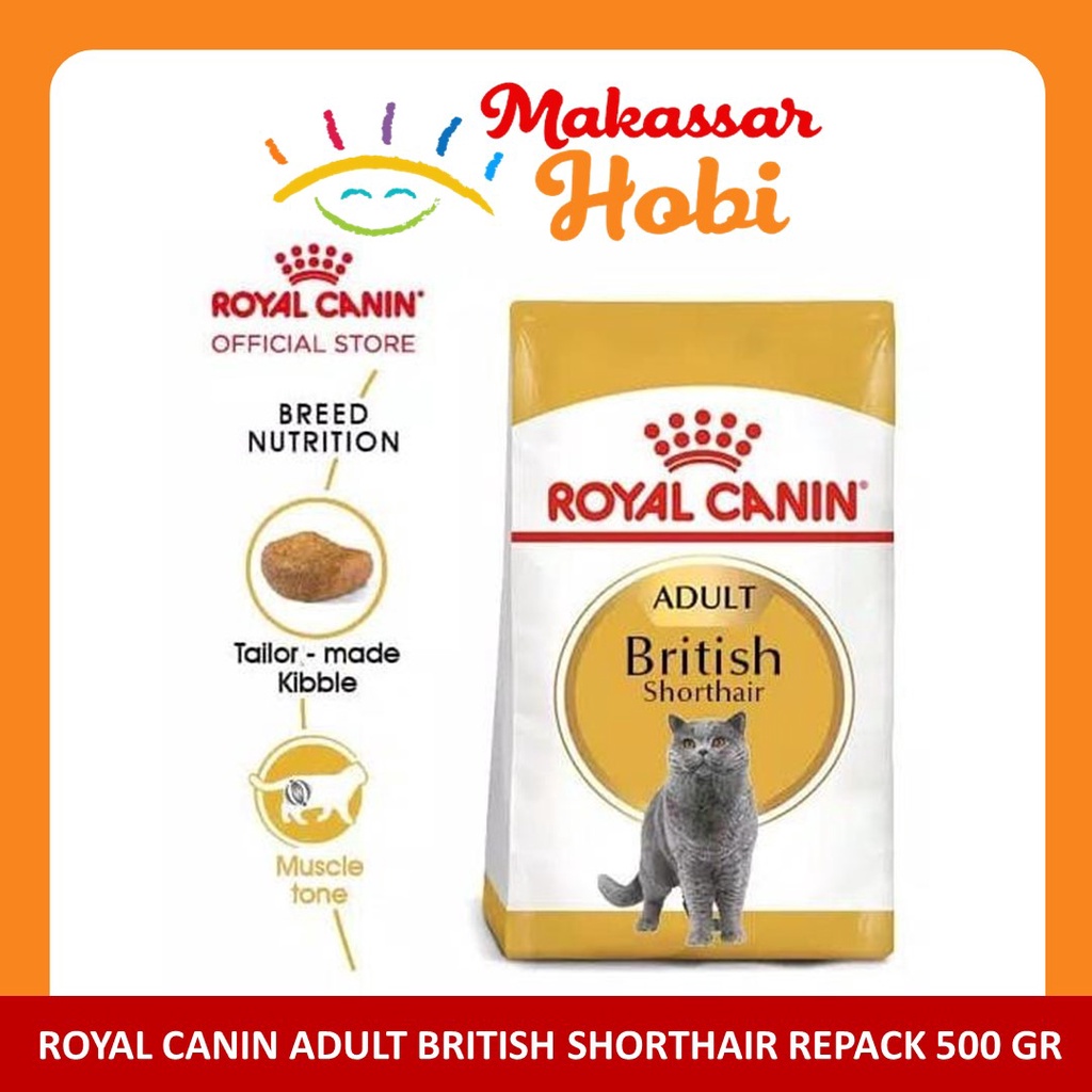 Makanan Kucing Royal Canin Adult British Shorthair BSH Repack 500 gram