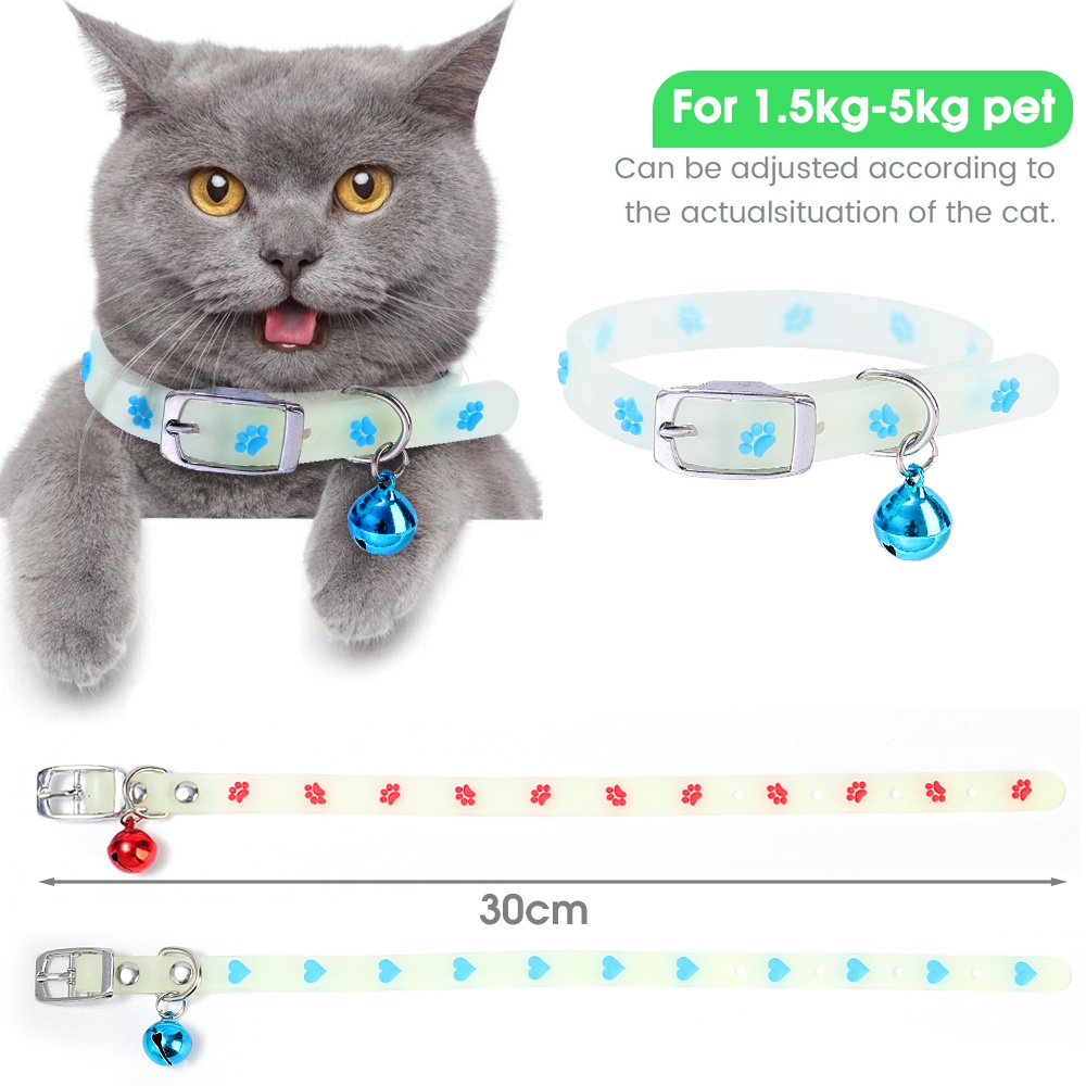 1 Pc Acak Silikon Neon Kerah Hewan Peliharaan Glow Di Malam Hari Anjing Kucing Kalung Anak Kucing Anjing Dress-Up Kerah Bercahaya Adjustable Bell Leher Cincin Hewan Peliharaan Luar Ruangan Anti-Hilang Aksesoris